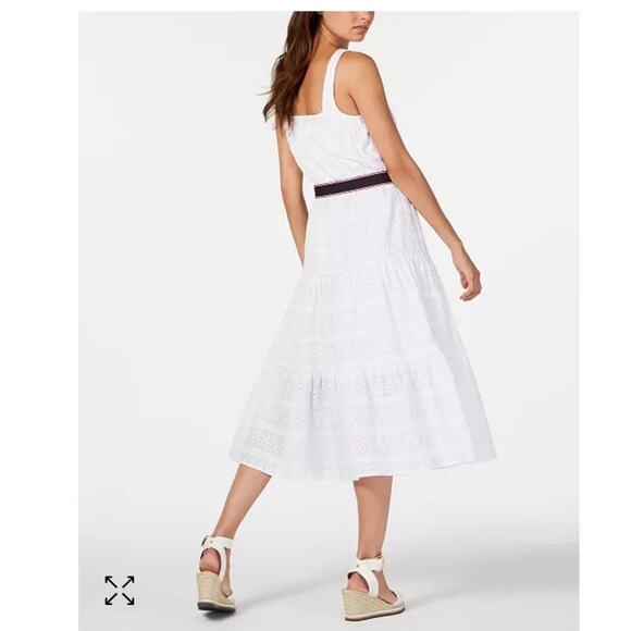 Tommy Hilfiger Cotton Eyelet Midi Dress, Created for Macy's white size 14 - Picture 3 of 16